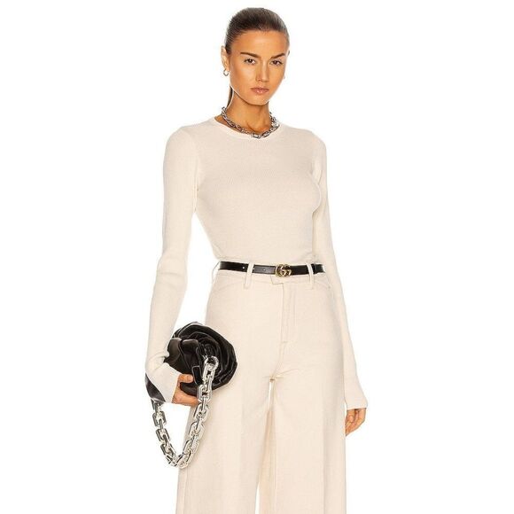 REMAIN BIRGER CHRISTENSEN Basel Long Sleeve Open Back Knit Sweater White 34 US2 - Picture 3 of 12